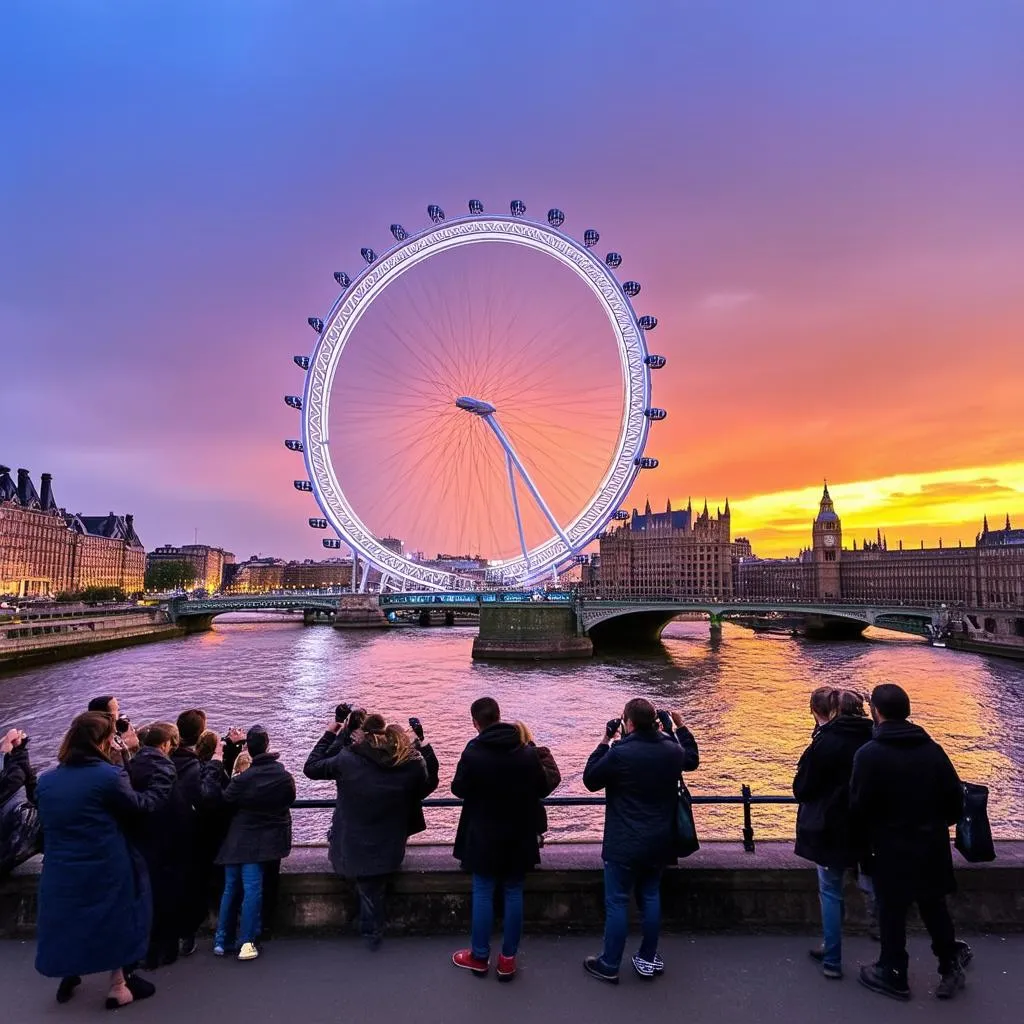 London Eye at Sunset