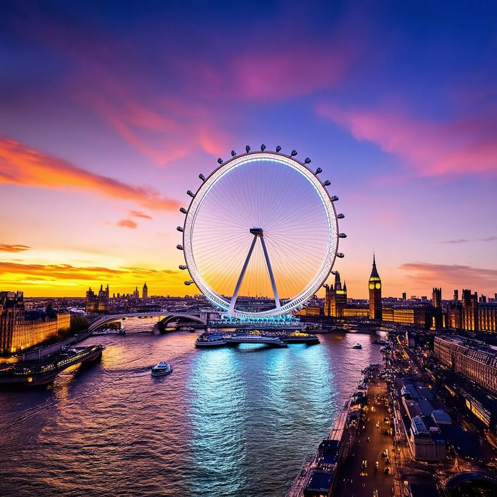 London Eye at Sunset