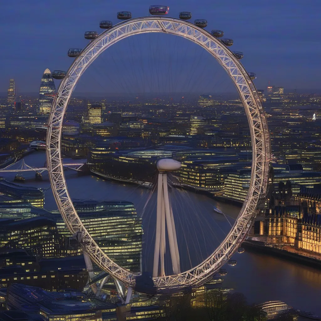 London Eye View at Dusk