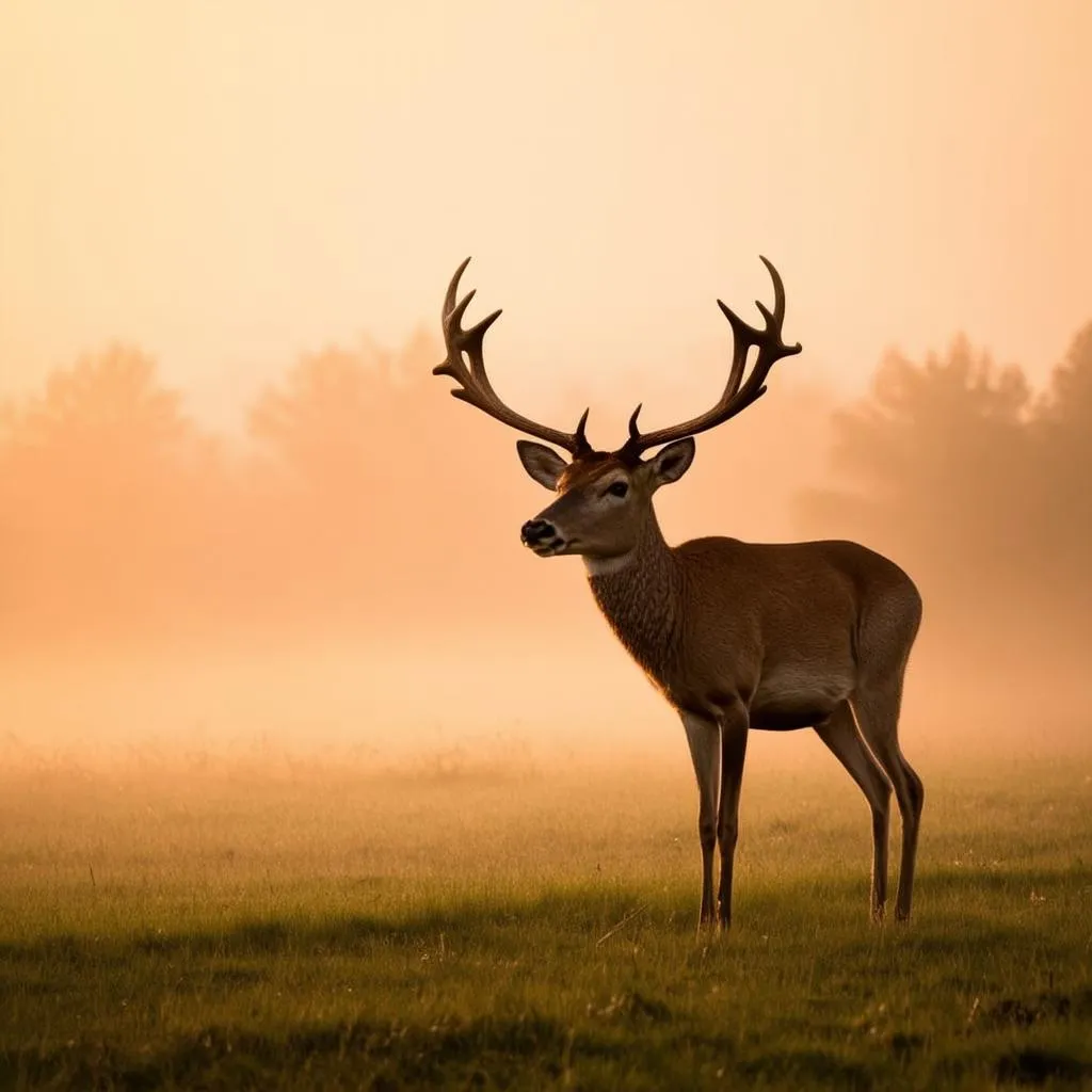 Lone Deer in Meadow