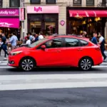 Lyft Car in the City