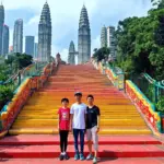 Family exploring the Batu Caves