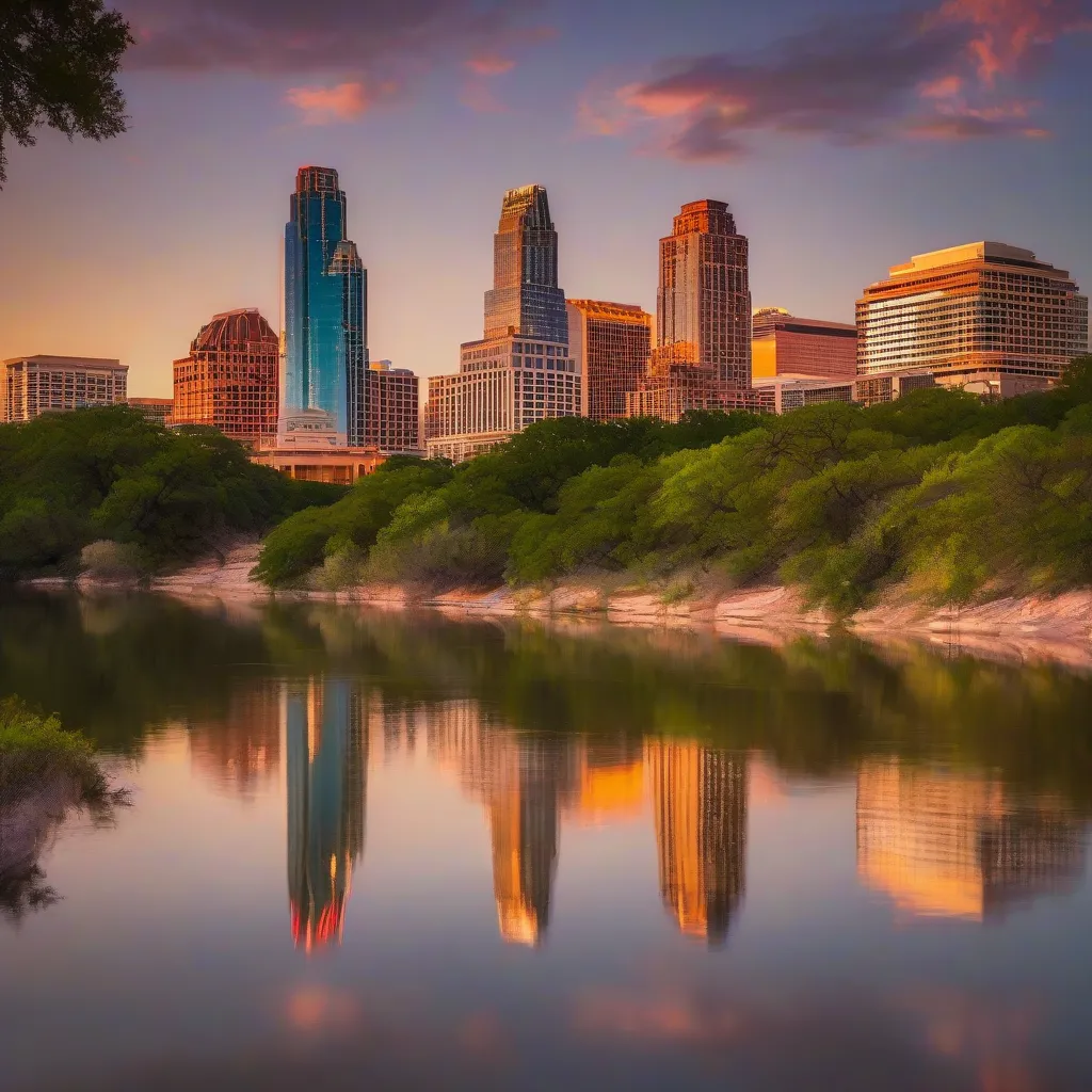 Austin Skyline at Sunset