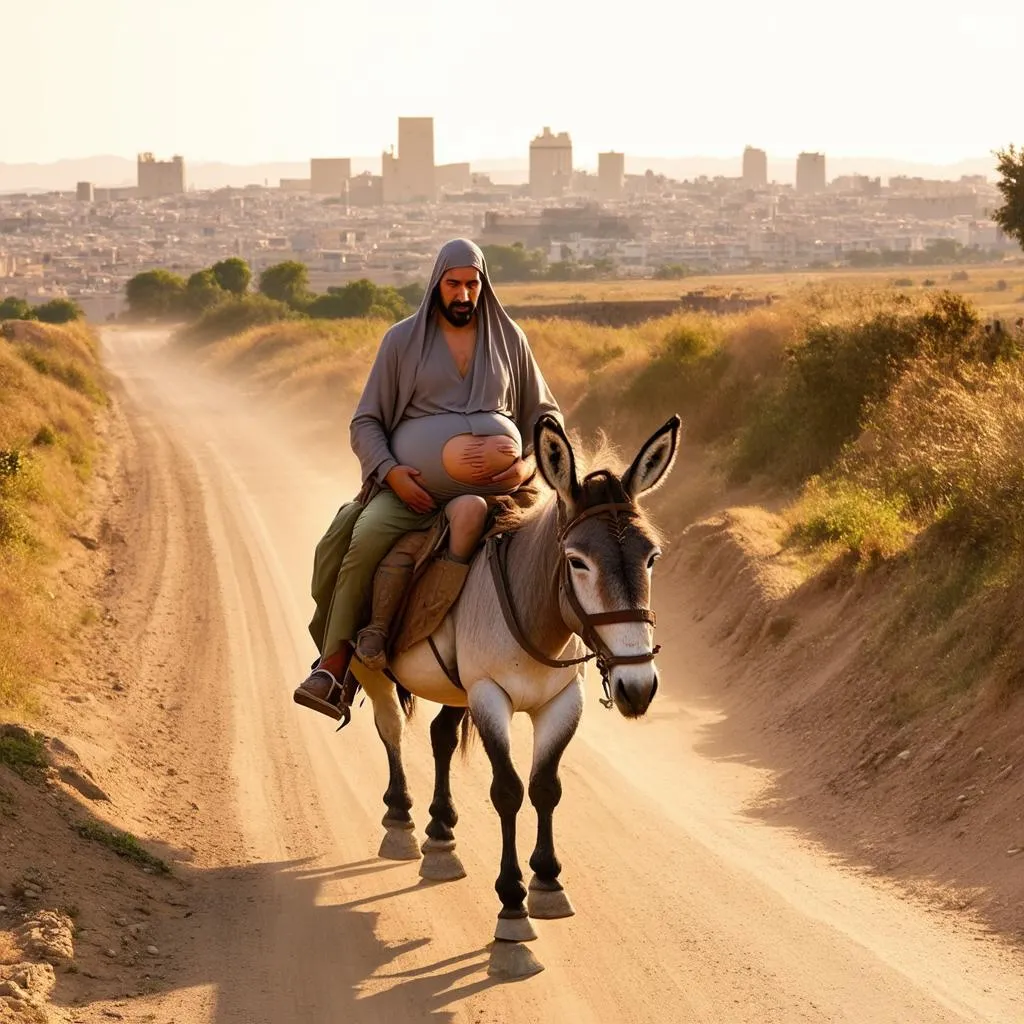 Mary and Joseph Traveling to Bethlehem