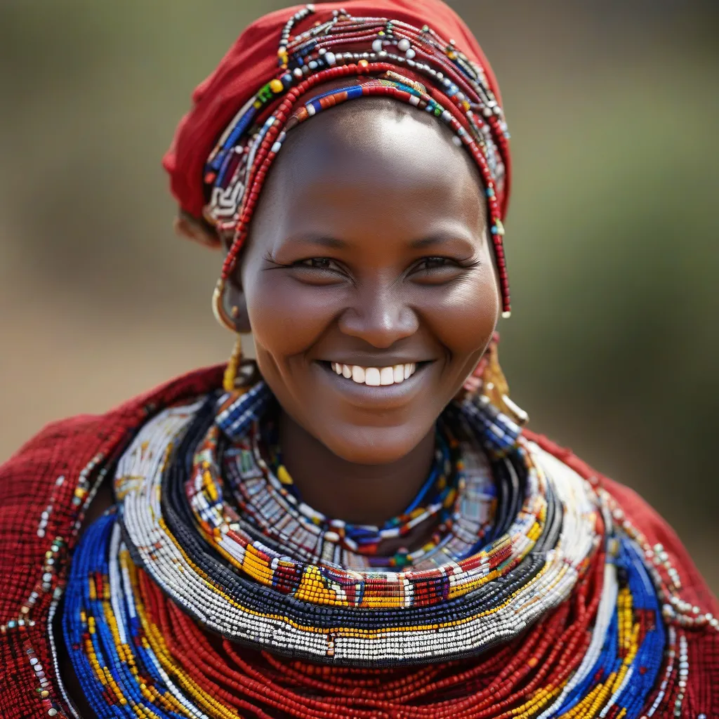 Maasai Woman with Traditional Beadwork