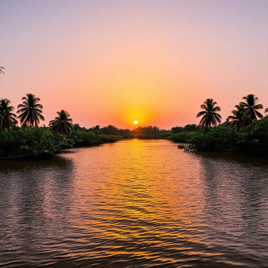 Sunrise over the Mekong Delta, Vietnam