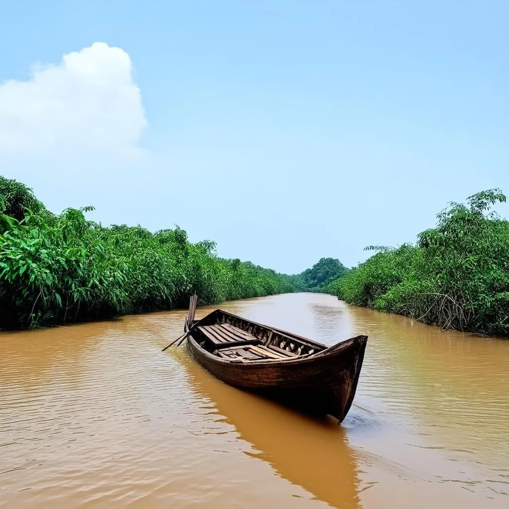 Boat on the Mekong River