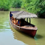 Mekong River Boat Traveling Upstream