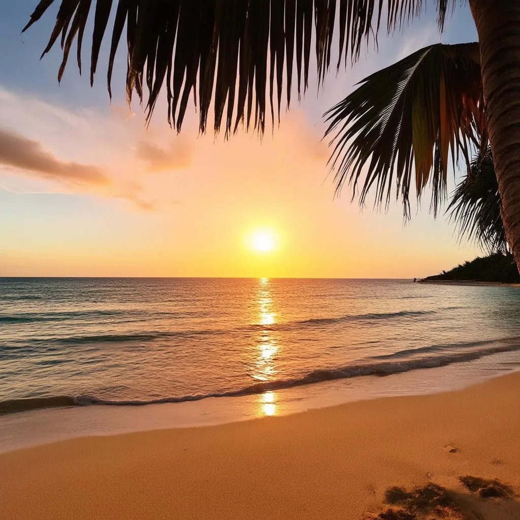 Sunset on a Mexican Beach