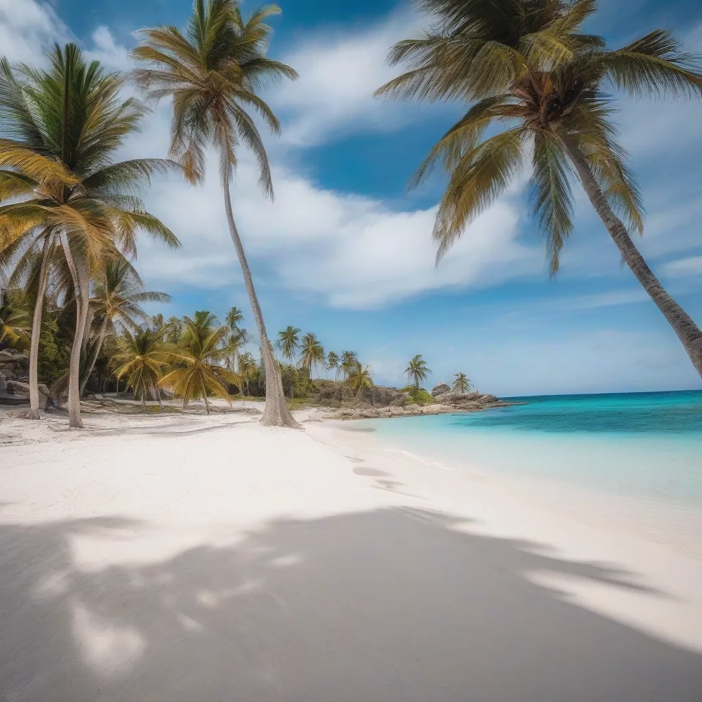 Mexican Beach with Palm Trees