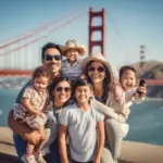 Mexican Family Visiting the Golden Gate Bridge