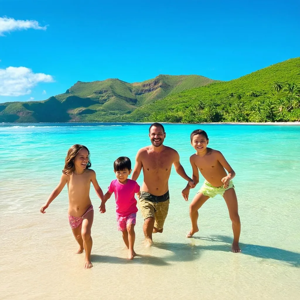 Mexican Family on Beach Vacation