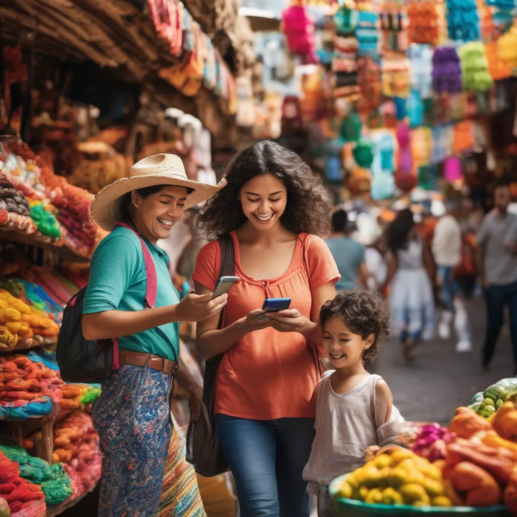 Family Using AT&amp;T Phone in Mexico