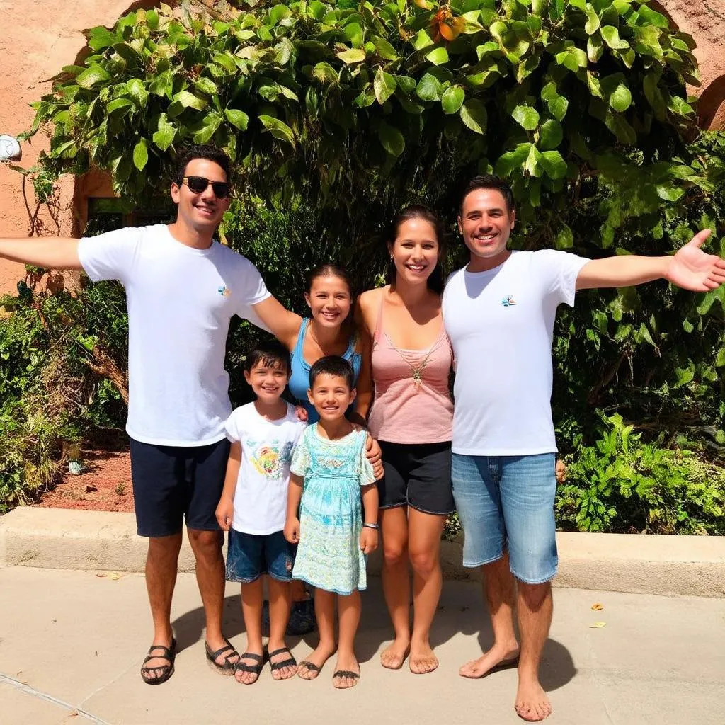 Mexican Family Welcoming Tourists