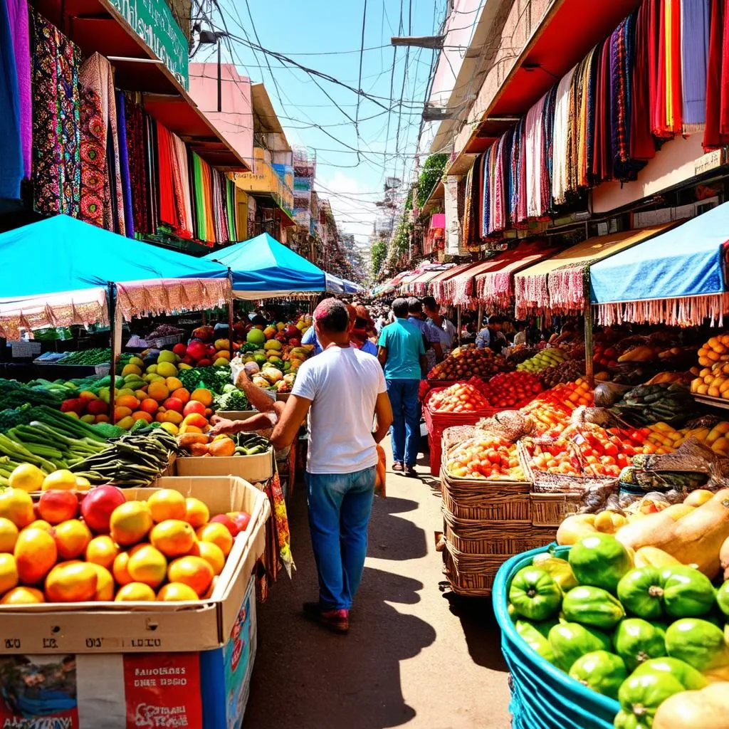 Busy Mexican Market