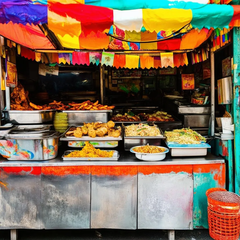 Enjoying authentic Mexican street food