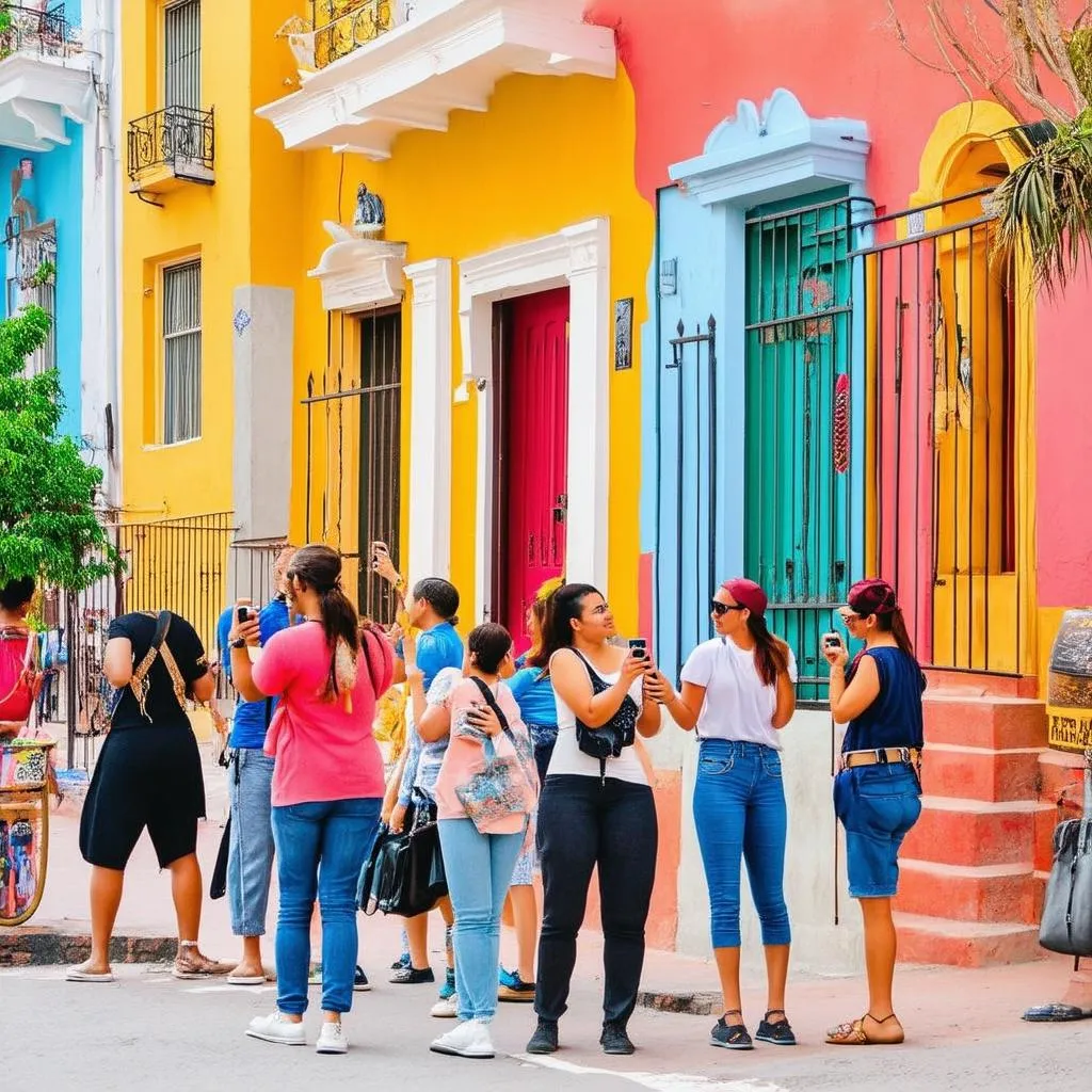 Tourists exploring Mexico City safely