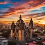 Mexico City Skyline at Sunset