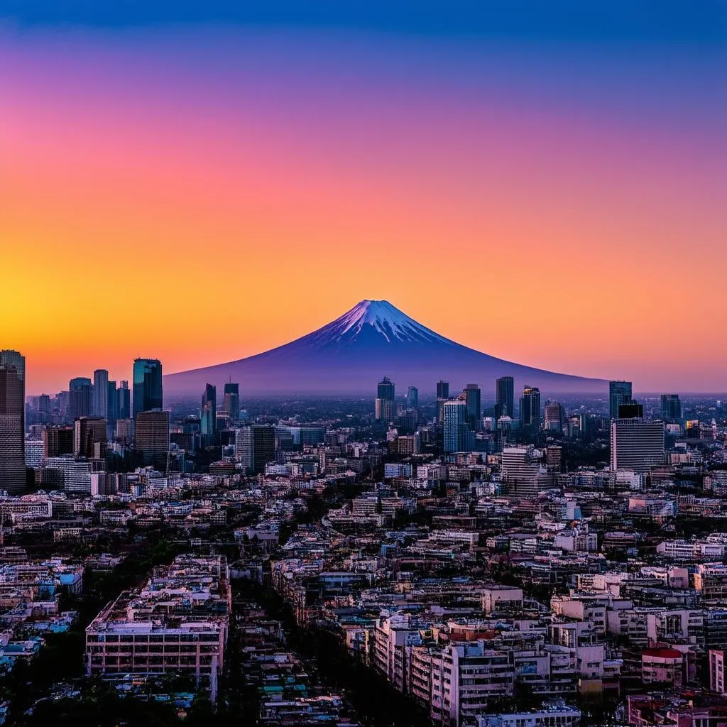 Mexico City Skyline at Sunset