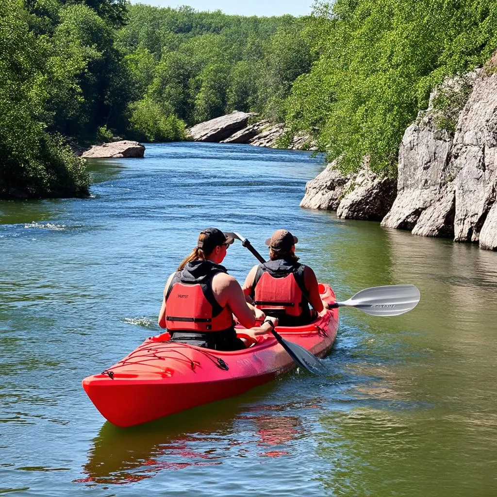 Kayaking on the Mississippi