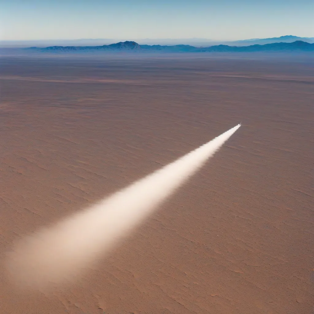 Mojave Desert with Aircraft Trail