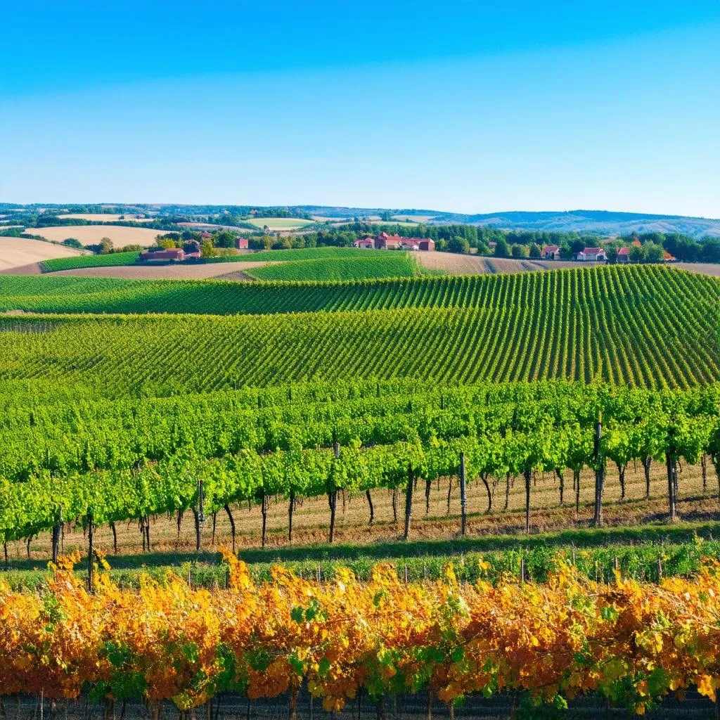 Rolling hills and vineyards in Moldova