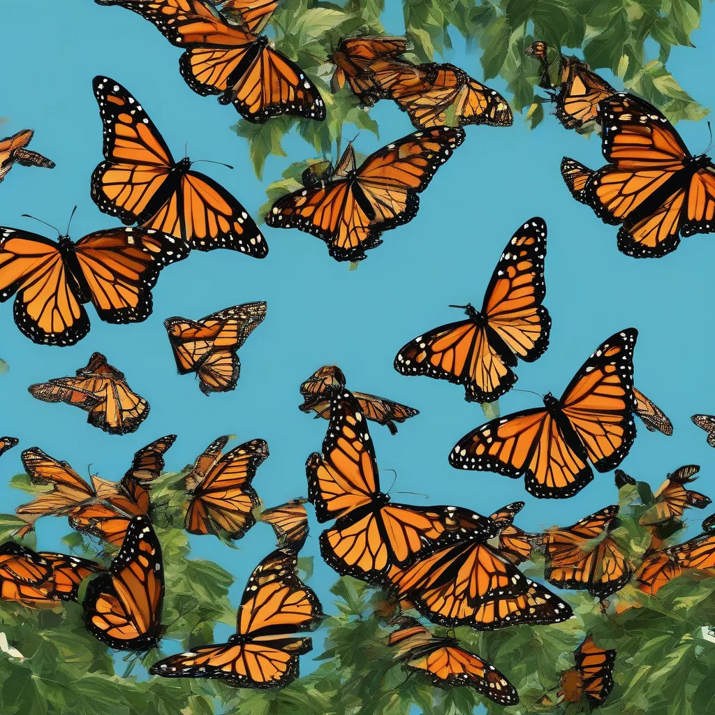 Monarch Butterflies in Flight