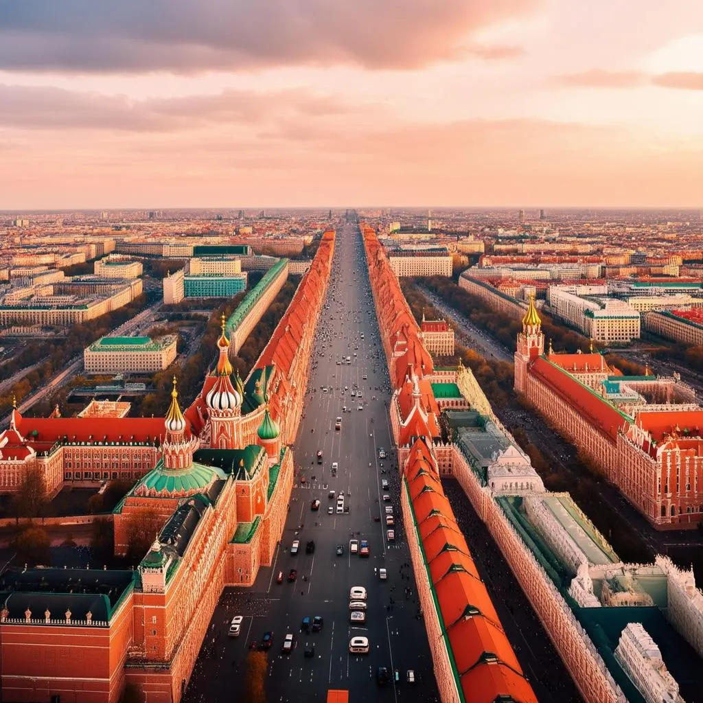 Moscow's Red Square at Sunset