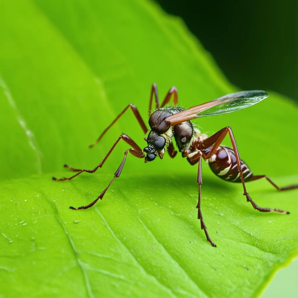 Mosquito on a Leaf