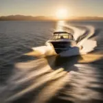 Motorboat cruising along the California Coast