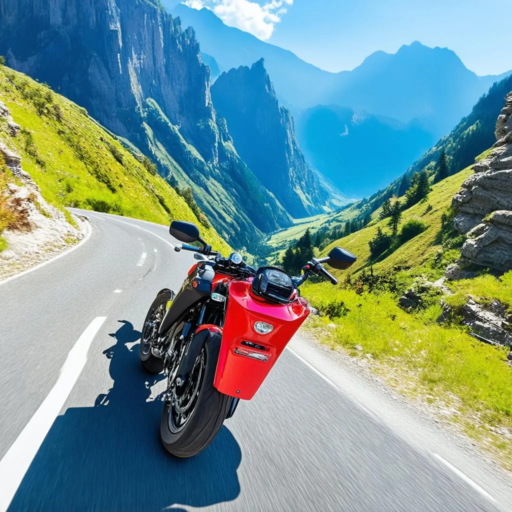 Motorcycle Navigating the Ha Giang Loop