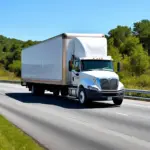 Moving truck on a highway