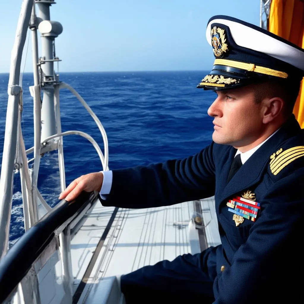 Naval Officer on the Bridge