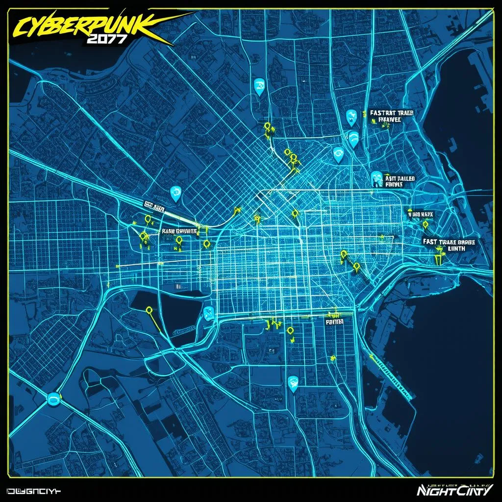 Cyberpunk 2077 fast travel points map