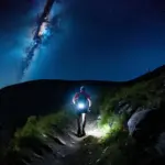 Night Hiking on a Mountain Trail