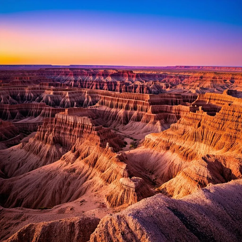 Sunset over the Badlands