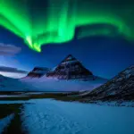 Northern Lights over Icelandic Landscape