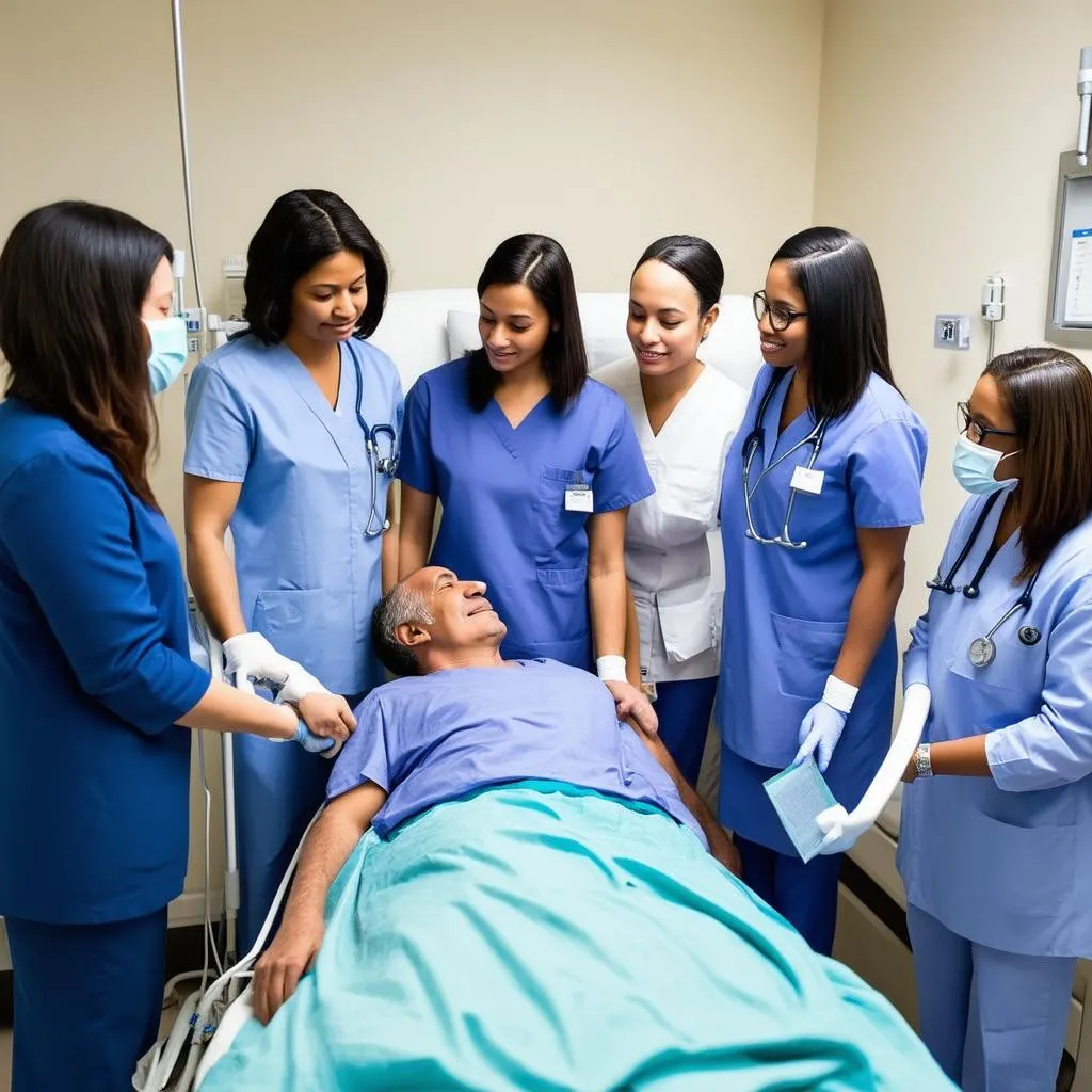 Nurse Caring for Patient in a Modern Hospital