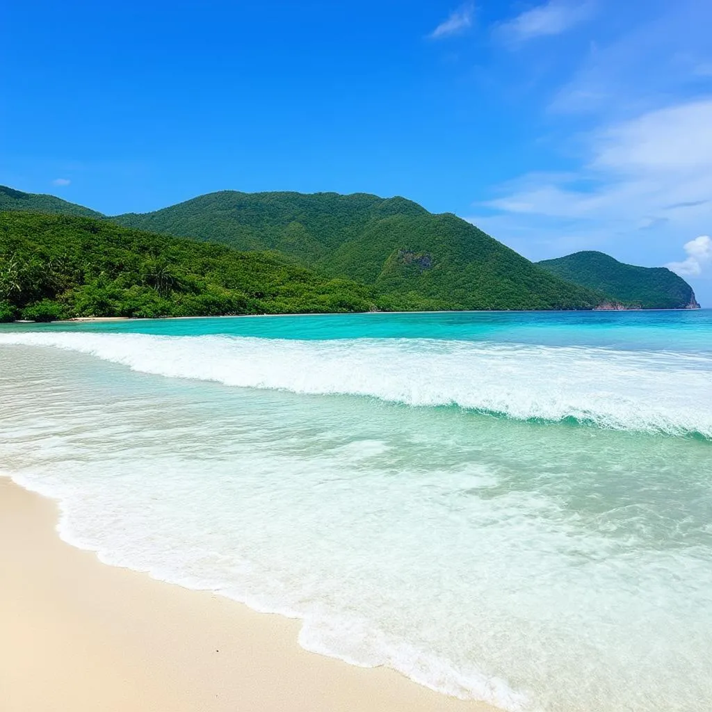 Ocean Waves Crashing on Nha Trang Beach