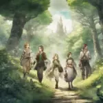 Octopath Traveler party exploring a forest