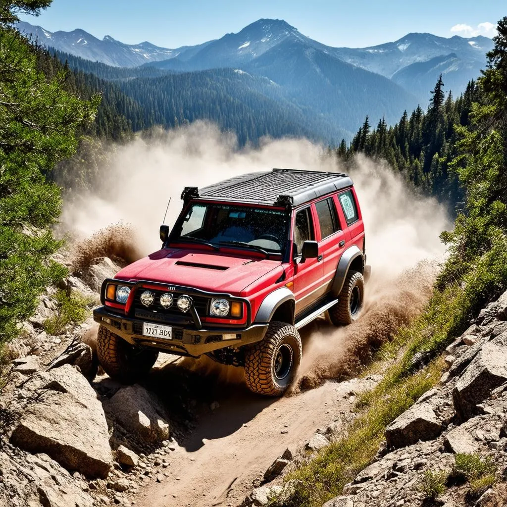 Rugged 4x4 on a Mountain Trail