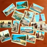 Collection of old travel postcards