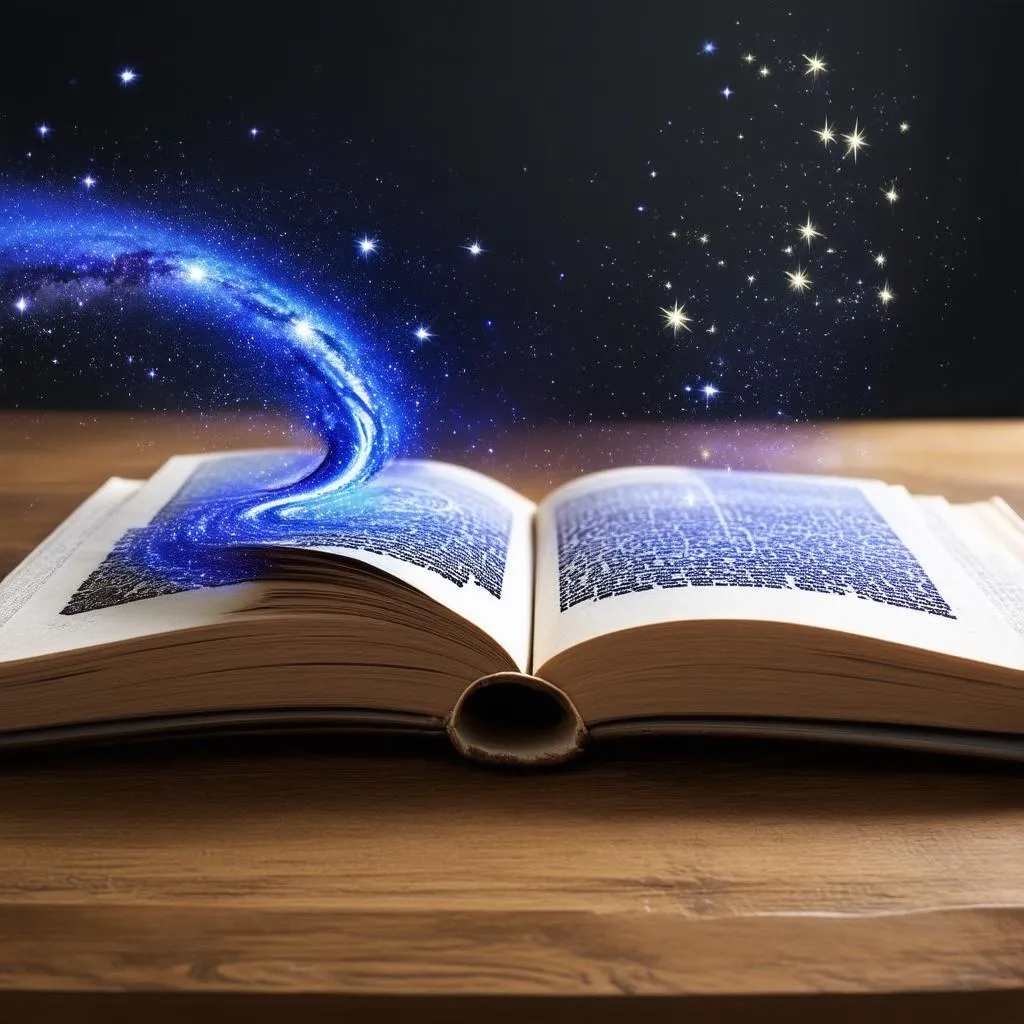 Open Book with a Galaxy Inside