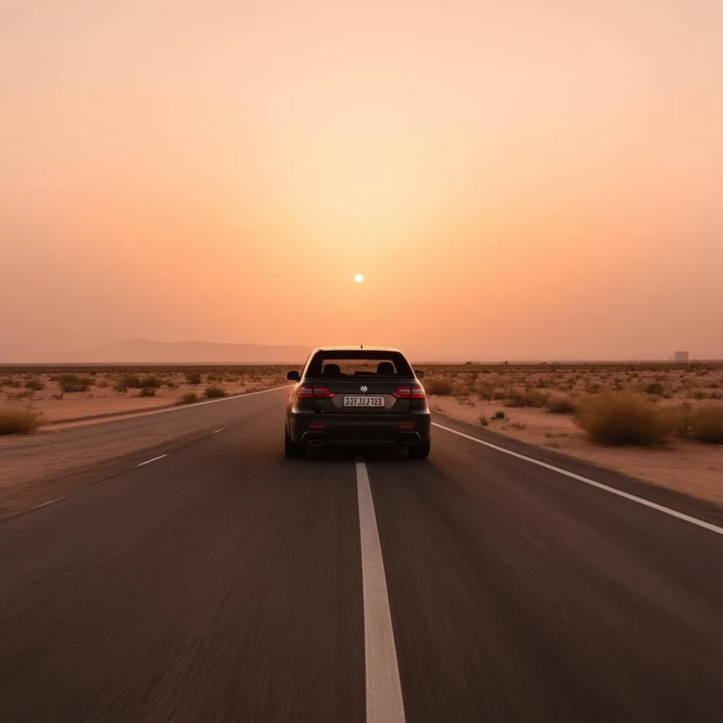 Sunset on an Open Road