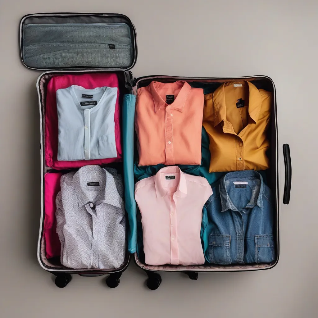 Organized Luggage with Packing Cubes