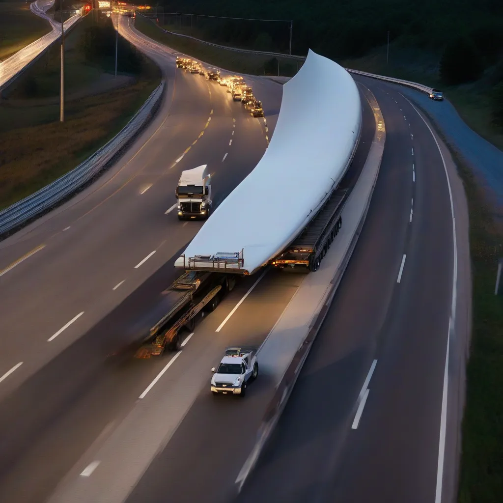 Wind Turbine Blade on Truck 