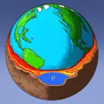 P-wave traveling through Earth's layers