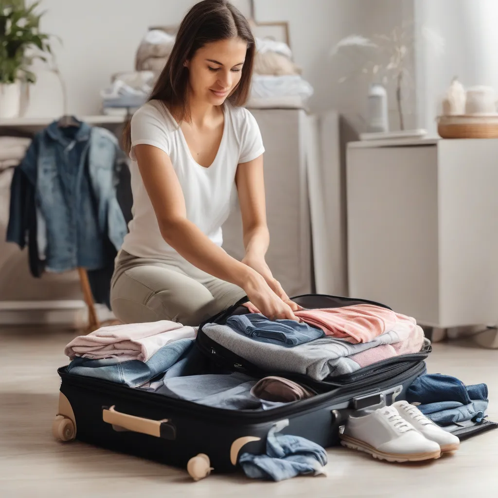 woman packing a suitcase