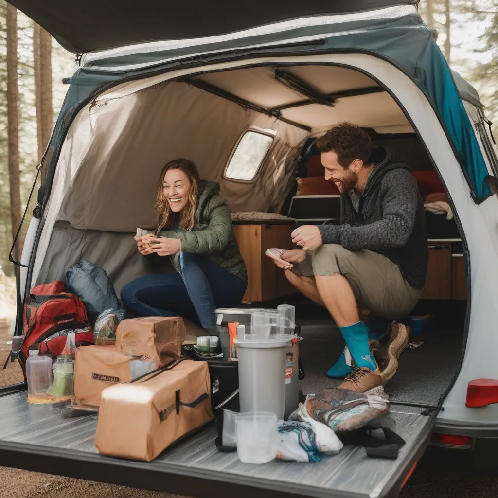 Packing an a-frame travel trailer for a trip