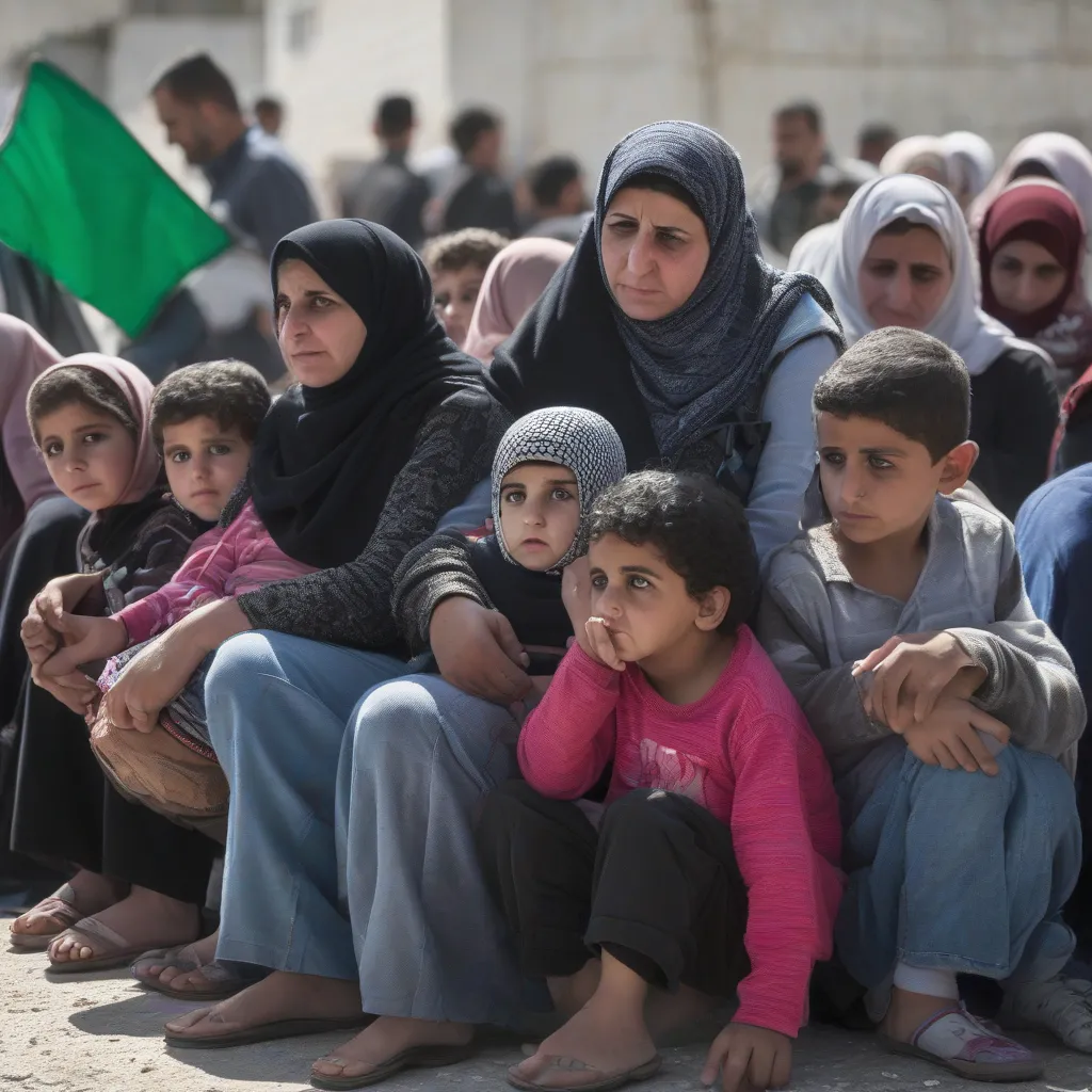 Palestinian Family at Checkpoint